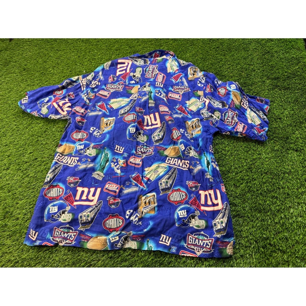 New York Giants NFL Hawaiian Aloha Button Up Shirt Mens Size M All Over Print - Picture 5 of 5